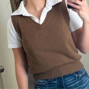 Brandy Melville Brown Mia Wool/Cashmere blend Sweater Vest
